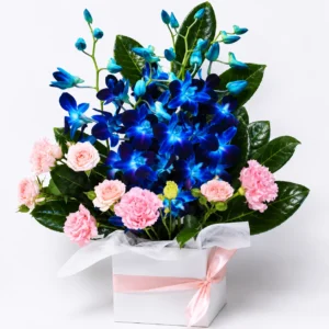 Blue orchid pink rose box