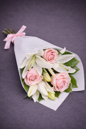 Elegant Lilies and Roses Bouquet –