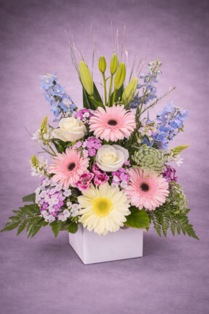 Elegant Floral Arrangement in a Box –