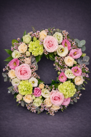 Floral Wreath in Soft Pastel Hues –