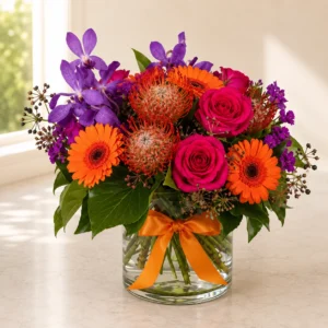 Orange Gerbera Native Vase
