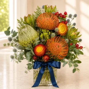 Orange Pincushion Native Vase