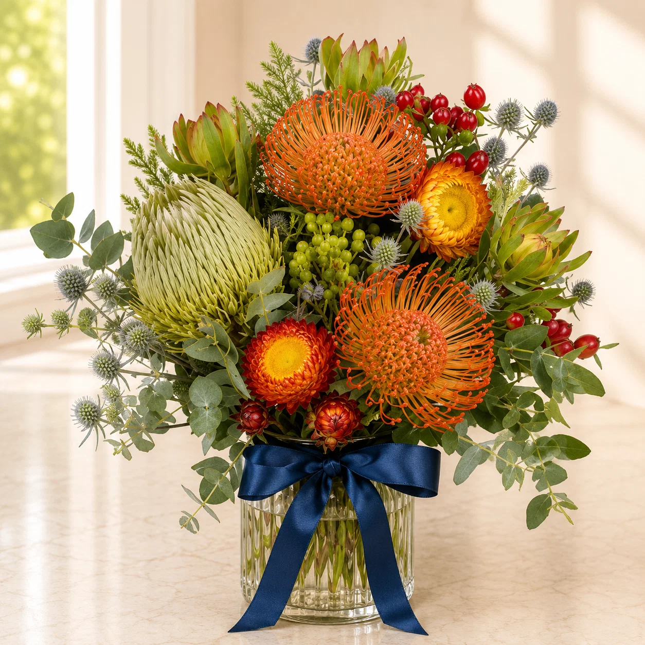 Orange Pincushion Native Vase