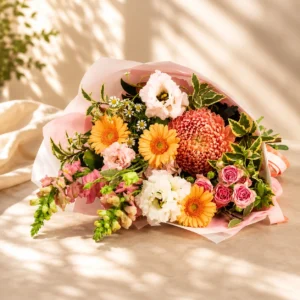 Peach Gerbera Mixed Bouquet
