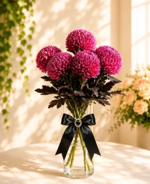 Purple Chrysanthemum Vase