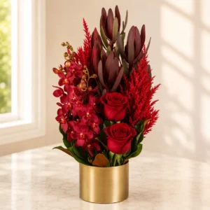 Red Native Rose Vase