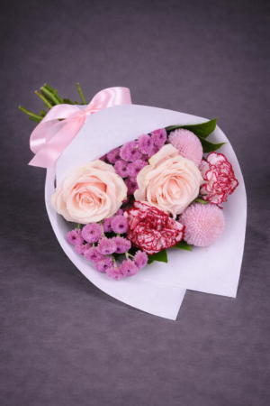 Soft Pink Blooms in Crisp Wrap –