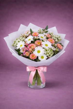 Soft Pastel Floral Bouquet Arrangement –