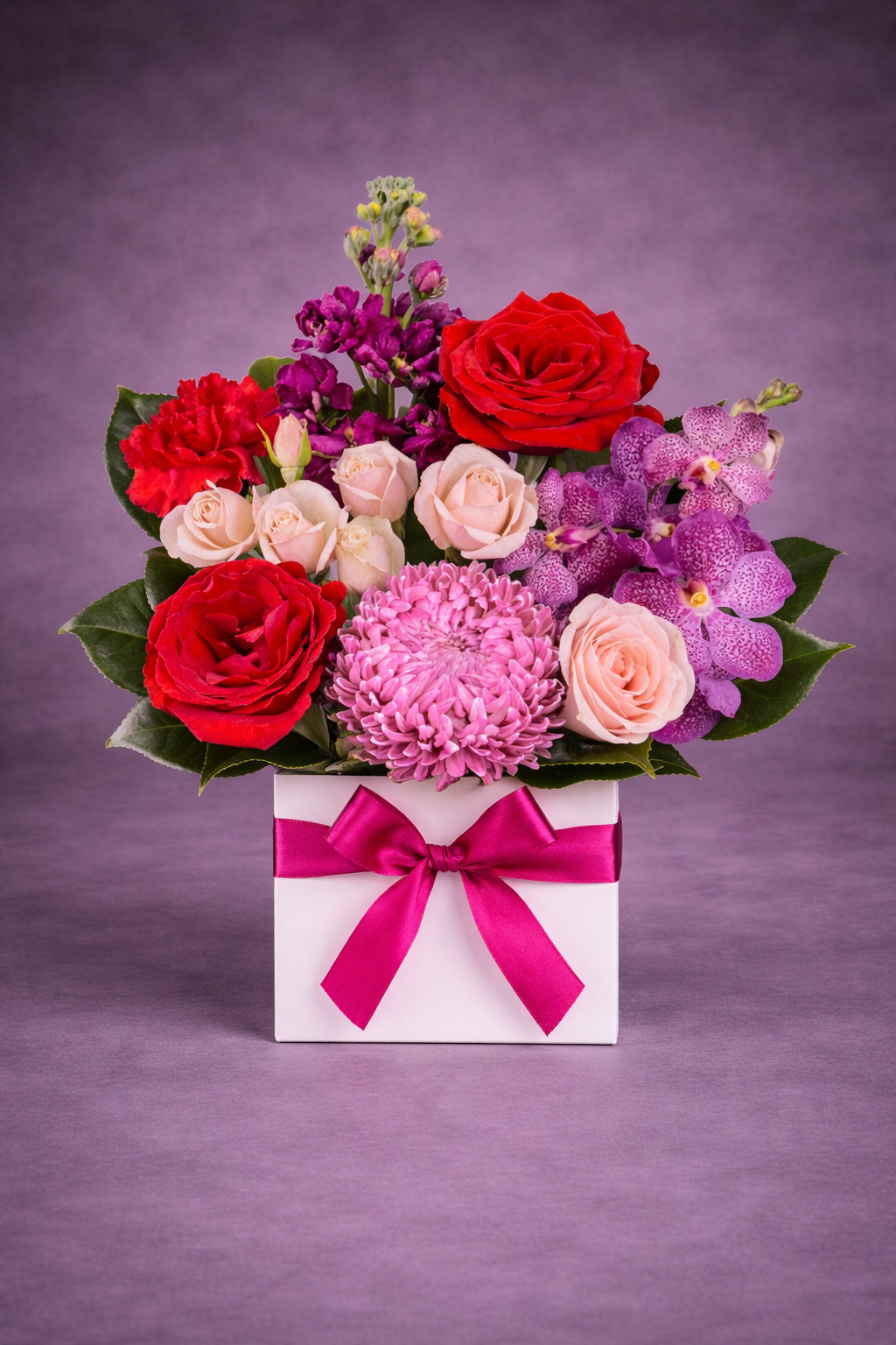 Vibrant Floral Gift Box Arrangement –