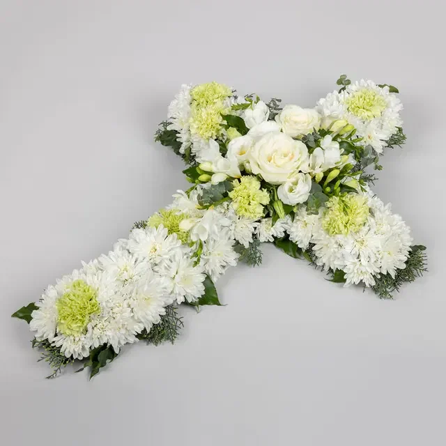 White Funeral Cross