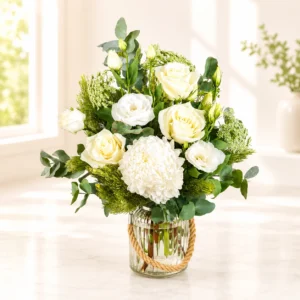 White Hydrangea Rose Vase
