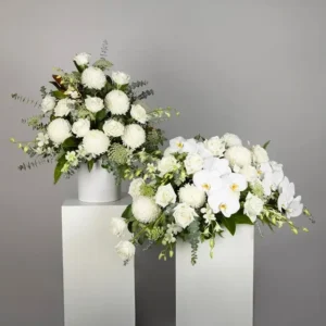 White Rose Sympathy Arrangement