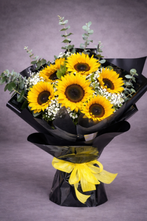 Yellow Sunflowers in Elegant Wrap