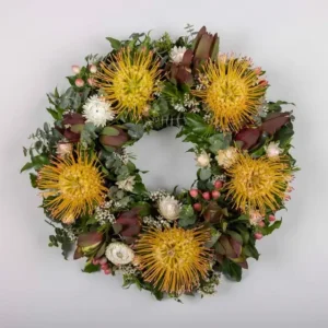 Yellow Native Funeral Wreath