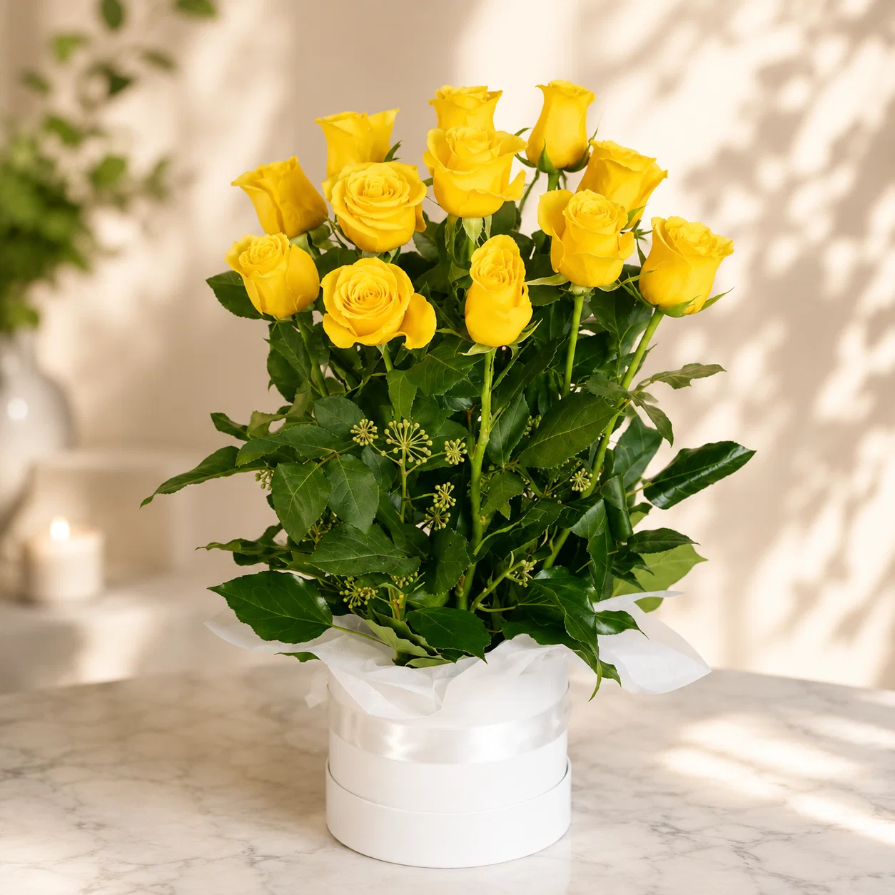 Yellow Rose Flower Box