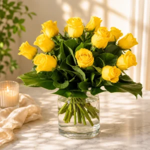 Yellow Rose Vase Bouquet 2